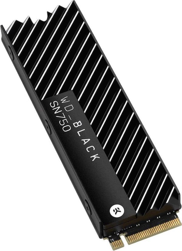 Western Digital WD_BLACK SN750 - Intern SSD M.2 - 1 TB - Med kylfläns