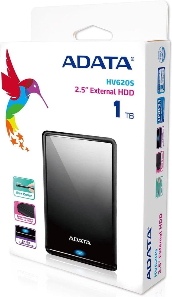 ADATA HV620S 1 Tt musta ulkoinen kiintolevy