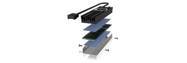 RaidSonic ICY BOX IB-M2HS-70 - Solid State Drive Køler - Sort