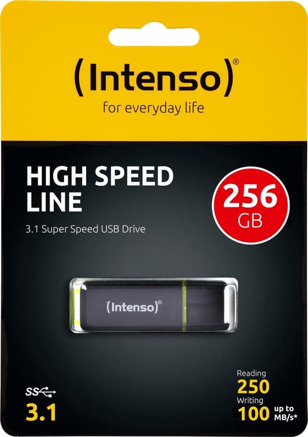Intenso USB-minne 256 GB USB 3.2 Gen 2 (USB 3.1) Svart, Gul 3537492