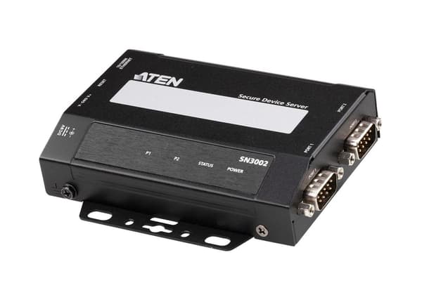 ATEN Altusen SN3000 series SN3002 - Enhedsserver - 2 porte - 100Mb LAN, RS-232 Sort