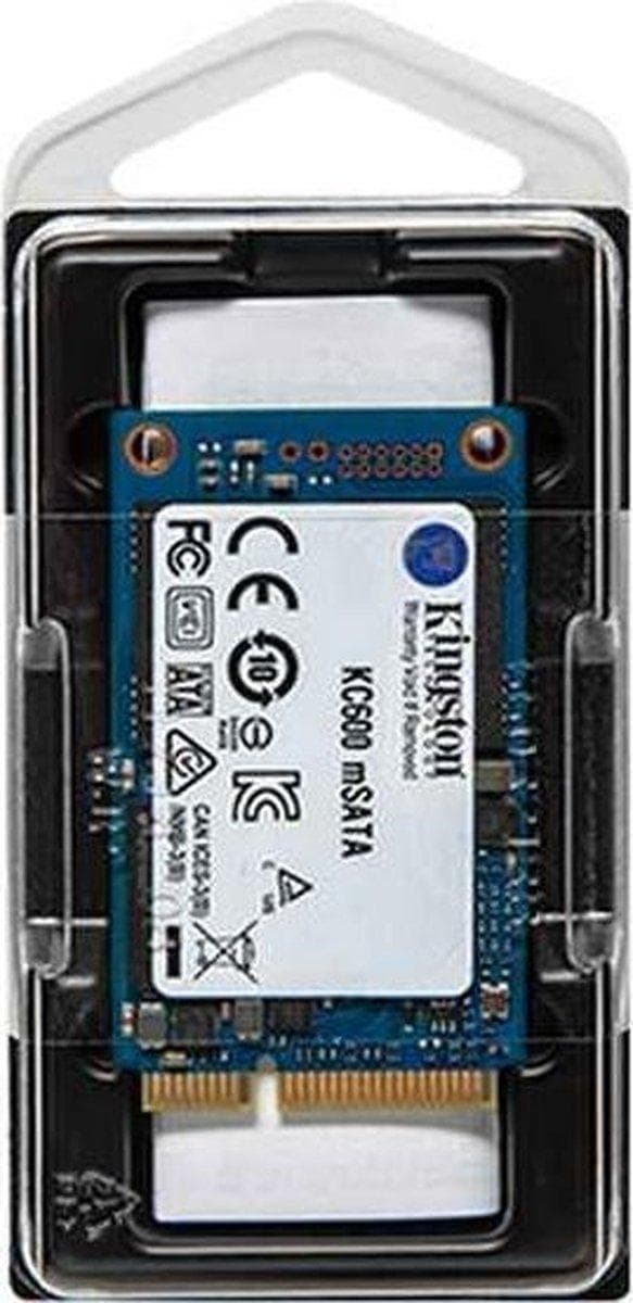 Kingston KC600 - Solid State-enhet - krypterad - 1024 GB - intern - mSATA - SATA 6 Gbs - 256-bitars AES - Self-Encrypting Drive (SED), TCG Opal Encryp