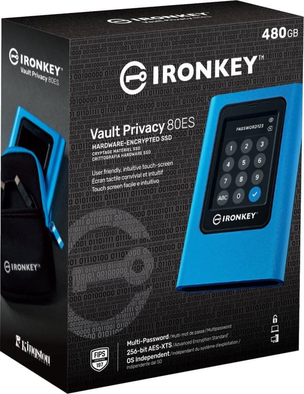 IronKey Vault Privacy 80 - Ulkoinen SSD 960 Gt - Sininen