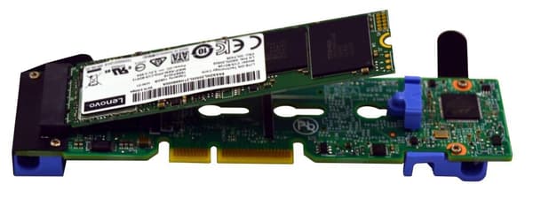 Lenovo ThinkSystem M.2 Mirroring Enablement Kit - Lagercontroller - M.2 - SATA 6Gb/s - 600 MBps - til ThinkSystem SD530, SN550, SR550, SR630 Sort, Blå, Grøn