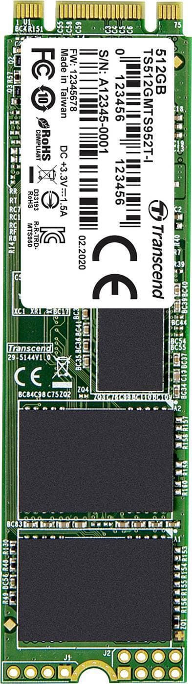 Transcend MTS952T-I 512GB Intern M.2 PCIe NVMe SSD 2280 SATA 6Gb/s Detail TS512GMTS952T-I (TS512GMTS952T-I)