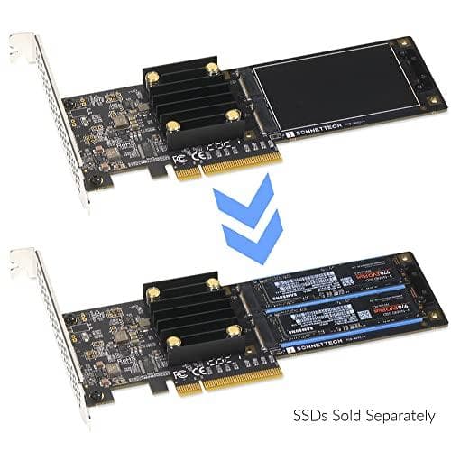 SoNNeT M.2 2x4 PCIe-kort med lav profil, FUS-SSD-2X4-E3S