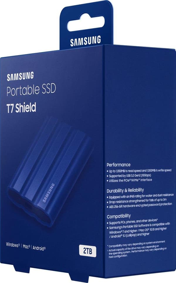 Samsung MU-PE2T0R 2000 GB Wi-Fi Blå