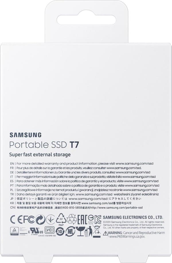 Samsung Portable SSD T7 - 2TB - Blå
