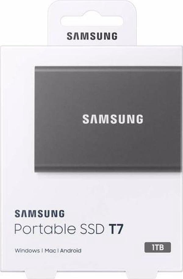 Samsung Kannettava SSD T7 1000 GB harmaa