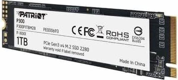 Patriot-minne P300 M.2 1000 GB PCI Express 3.0 NVMe