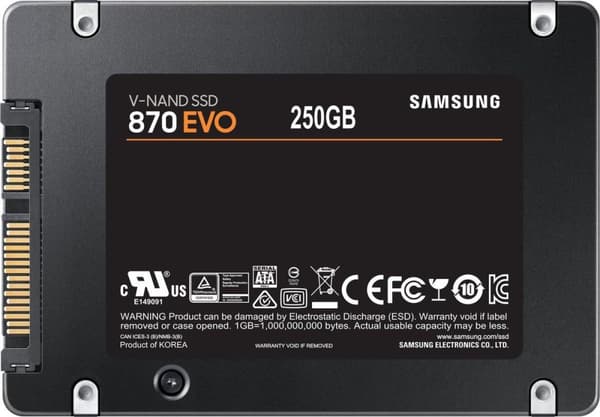 Samsung 870 EVO 2,5" 250 GB Serial ATA III V-NAND
