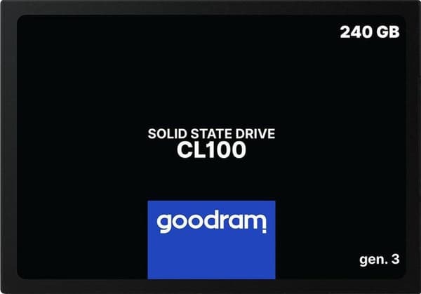 GOODRAM - SSD - 2,5" - CL100 - gen.3, 240 GB SATA III, 3D TLC, Detailhandel, 520/400 MB/s
