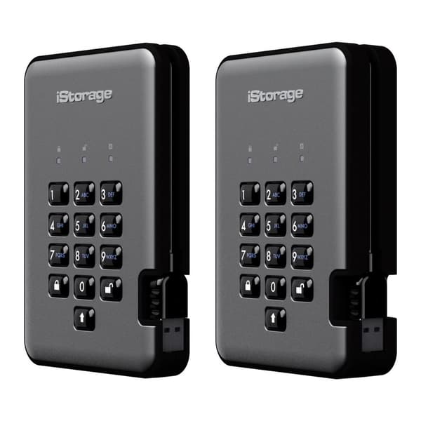 iStorage diskAshur Pro 2 - Kiintolevy - salattu - 500 Gt - ulkoinen (kannettava) - USB 3.1 - FIPS 197 - FIPS 140-2, taso 3, 256-bittinen AES-XTS (IS-D