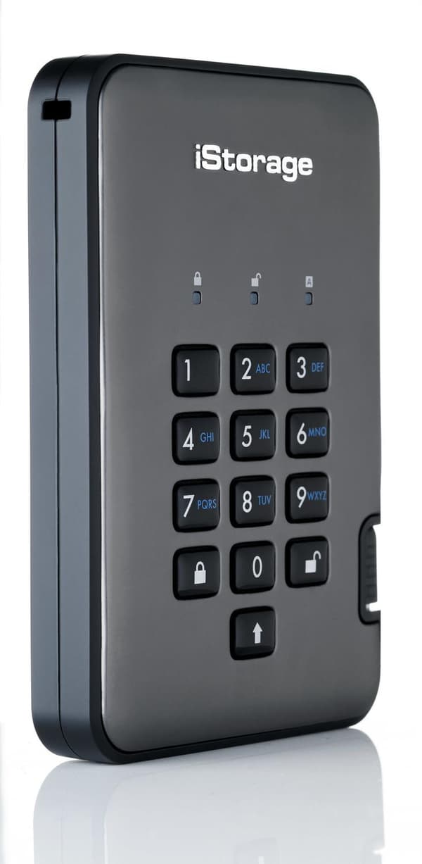 iStorage diskAshur Pro 2 - Kiintolevy - salattu - 500 Gt - ulkoinen (kannettava) - USB 3.1 - FIPS 197 - FIPS 140-2, taso 3, 256-bittinen AES-XTS (IS-D