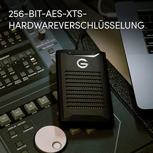 SanDisk Professional 1TB, G-DRIVE ArmorLock SSD, Krypterad NVMe Solid State Drive, 1000MB/s, USB-C (10Gbps), högnivåsäkerhet, enkel appupplåsning, ext