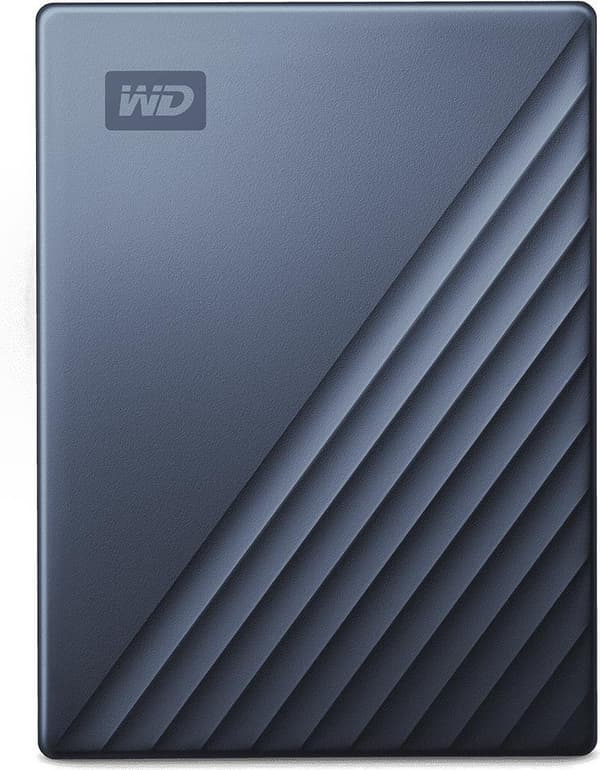 WD My Passport Ultra WDBFTM0050BBL - Harddisk - krypteret - 5 TB - ekstern (bærbar) - USB 3.1 (USB-C-stik) - 256-bit AES - blå