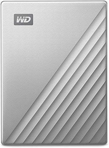WD My Passport Ultra WDBC3C0020BSL - Harddisk - krypteret - 2TB - ekstern (bærbar) - USB3.0 (USB-C-stik) - 256-bit AES - sølv (WDBC3C0020BSL-WESN)