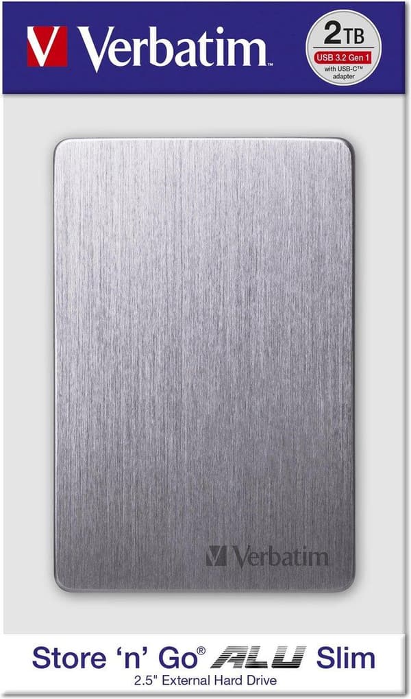 Verbatim Store 'n' Go ALU tynd mobil harddisk 2TB Space Grey