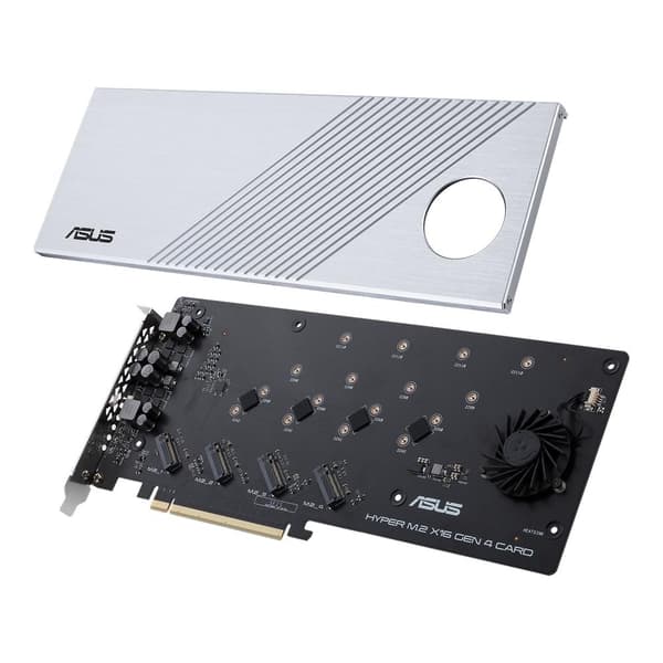 ASUS HYPER M.2 X16 GEN 4-KORT - Gränssnittsadapter - M.2 - Expansionsplats till M.2 - M.2-kort - 256 Gbit/s - PCIe 4.0 x16 (90MC08A0-M0EAY0)