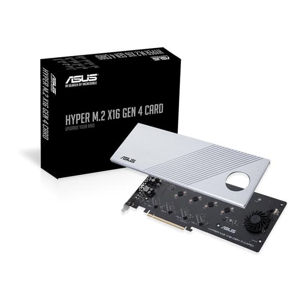 ASUS HYPER M.2 X16 GEN 4-KORT - Gränssnittsadapter - M.2 - Expansionsplats till M.2 - M.2-kort - 256 Gbit/s - PCIe 4.0 x16 (90MC08A0-M0EAY0)