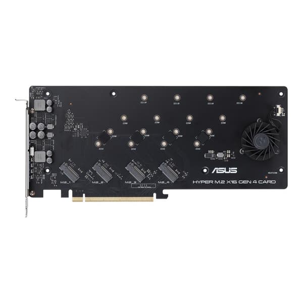 ASUS HYPER M.2 X16 GEN 4-KORT - Gränssnittsadapter - M.2 - Expansionsplats till M.2 - M.2-kort - 256 Gbit/s - PCIe 4.0 x16 (90MC08A0-M0EAY0)