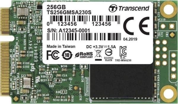 Transcend 230S mSATA SSD hårddisk 256 GB mSATA