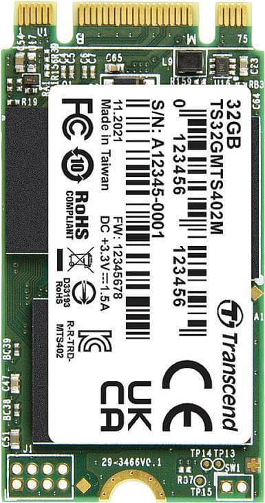 MTS402M 32GB intern M.2 PCIe NVMe SSD 2242 SATA III Retail (TS32GMTS402M)