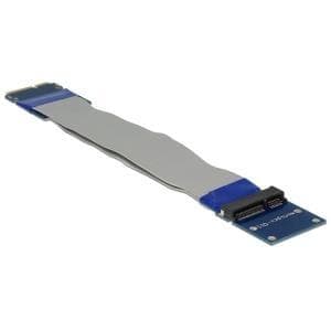 DeLOCK Extension Mini PCI Express / mSATA uros > korttipaikka nousukortti - sisäinen väylälaajennus (65837) musta, Harmaa