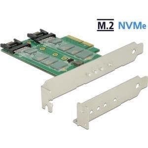 DeLOCK PCI Express Card > 3 x M.2 kortplats - lagringskontroller - M.2 (M.2) - M.2 Card / SATA 6 Gb/s Low Profile - PCIe 3.0 x4 (89518)