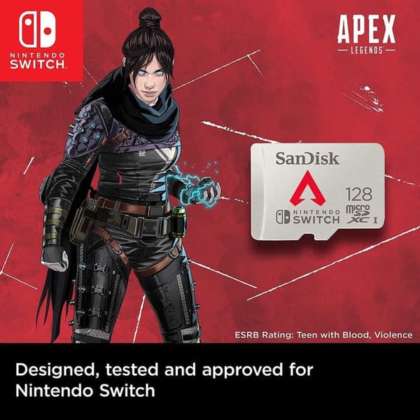 SanDisk microSDXC Extreme 128GB UHS-minneskort för Nintendo Switch Apex Legends