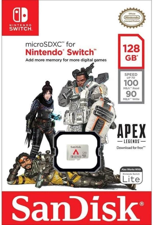 SanDisk microSDXC Extreme 128GB UHS-minneskort för Nintendo Switch Apex Legends