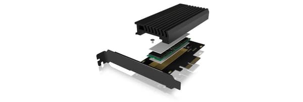 RaidSonic ICY BOX IB-PCI214M2-HSL - Interface adapter - M.2 - M.2 kort - 32 Gbit/s - PCIe 3.0 x4 - sort (IB-PCI214M2-HSL)