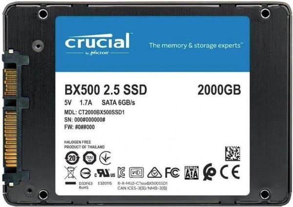 Crucial BX500 - 2,5 tuuman sisäinen SSD-asema - 2 Tt