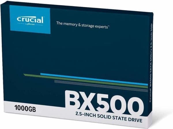 Crucial BX500 1TB - Intern SSD - 2,5 tum - SATA III - 3D NAND - 560 MB/s