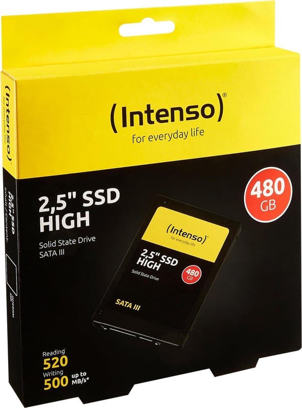 Intenso High Performance 480 GB SSD-hårddisk (2,5 tum) SATA 6 Gb/s Retail 3813450