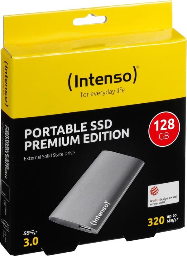 Intenso SSD Premium 128 GB Extern SSD-hårddisk USB 3.2 Gen 1 (USB 3.0) Antracit 3823430