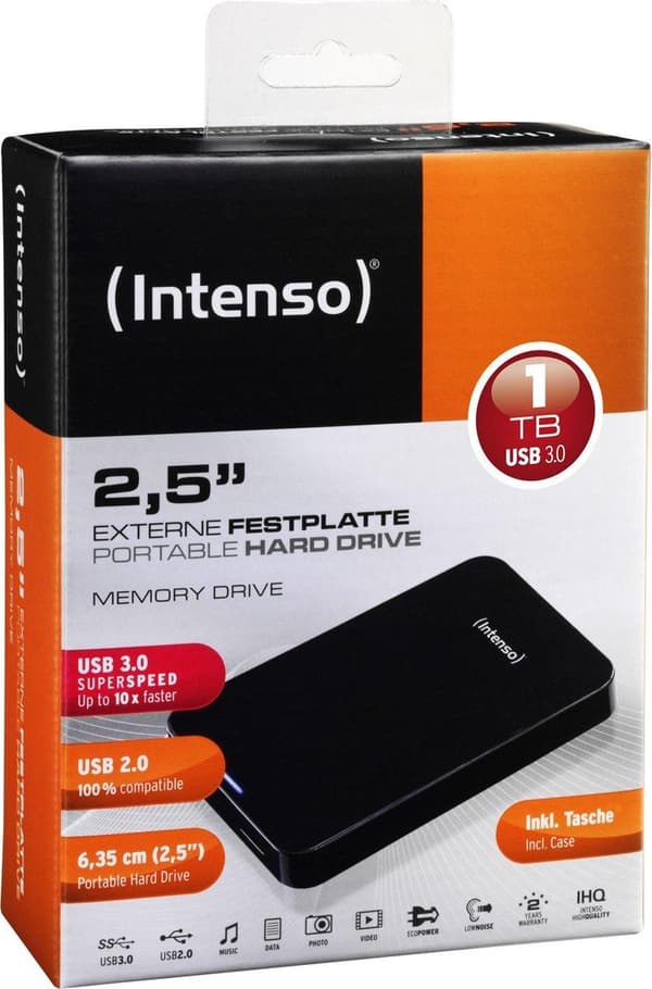 Intenso Memory Drive - Ekstern harddisk - 1TB - Sort