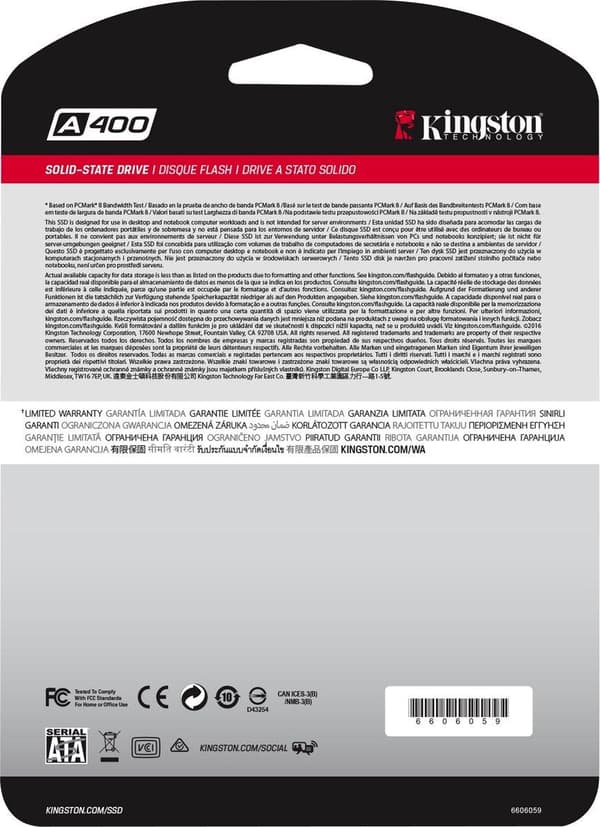 Kingston A400 - Sisäinen SSD - 240 Gt