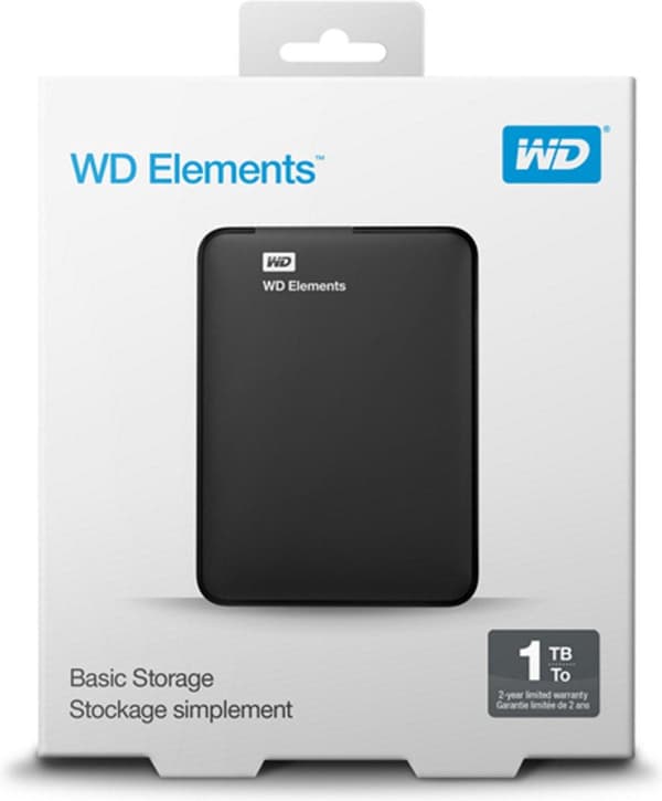 Western Digital Elements Bærbar ekstern harddisk 1 TB 2,5" Micro-USB B 3.2 Gen 1 (3.1 Gen 1) Sort