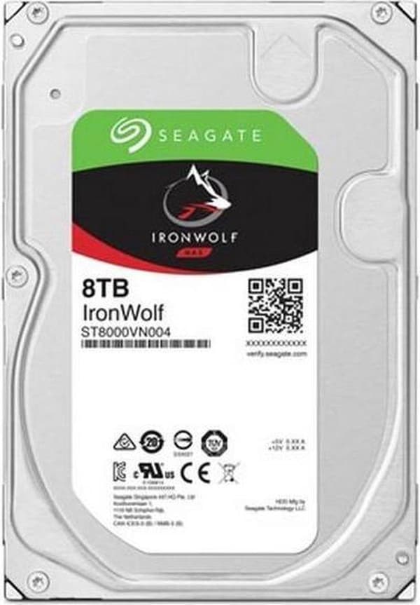 Seagate Ironwolf St8000vn004 hårddisk - 3,5 intern - 8 Tb - SATA (Sata / 600) - 7200 Rpm - Buffert 256 Mb
