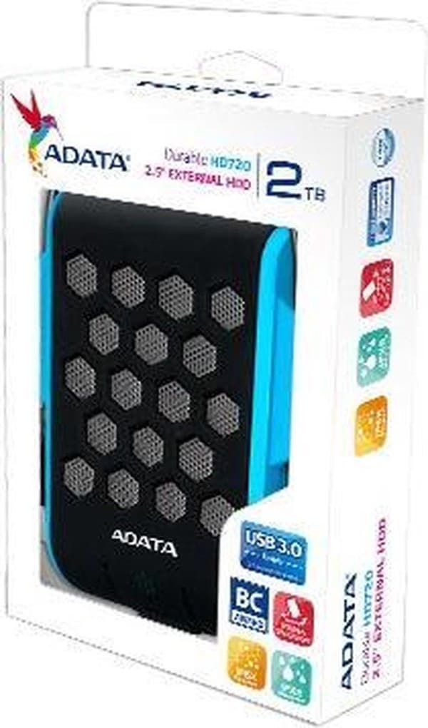 ADATA HD720 ekstern harddisk 2 TB Sort, Blå