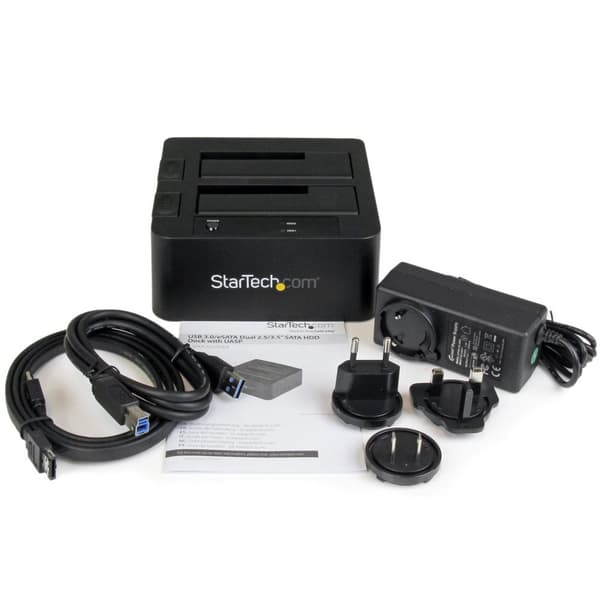 StarTech.com USB 3.0 / eSATA dobbelt harddisk dockingstation med UASP til 2,5/3,5 tommer SATA SSD / HDD SATA 6 Gbps