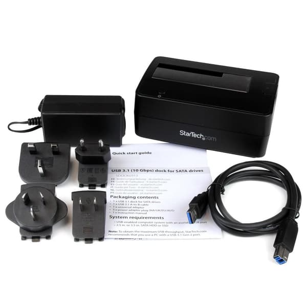 StarTech USB 3.1 (10fps) harddisk dockingstation til en 2,5/3,5 SATA SSD/HDD disk