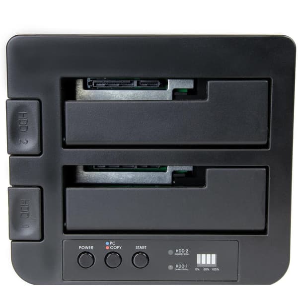 StarTech.com USB 3.1 (10 Gbps) Standalone duplikator-dockingstation til 2,5'' & 3,5'' SATA SSD/HDD-drev med hurtig duplikering op til 28 GB/min.