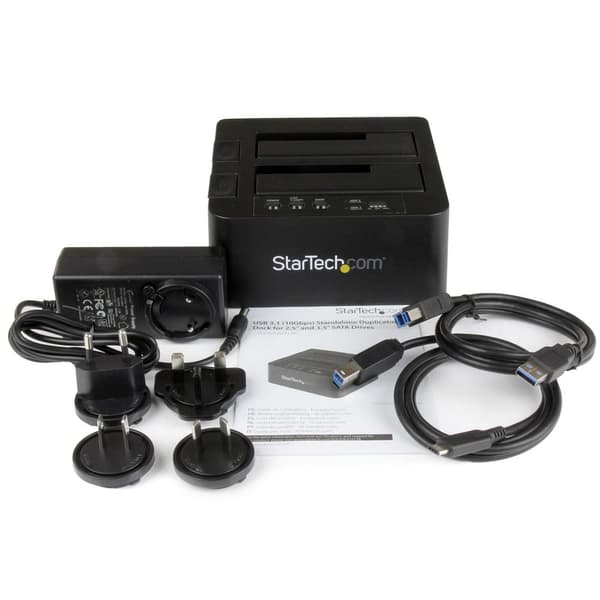 StarTech.com USB 3.1 (10 Gbps) Standalone duplikator-dockingstation til 2,5'' & 3,5'' SATA SSD/HDD-drev med hurtig duplikering op til 28 GB/min.