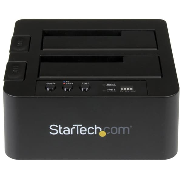 StarTech.com USB 3.1 (10 Gbps) Standalone duplikator-dockingstation til 2,5'' & 3,5'' SATA SSD/HDD-drev med hurtig duplikering op til 28 GB/min.