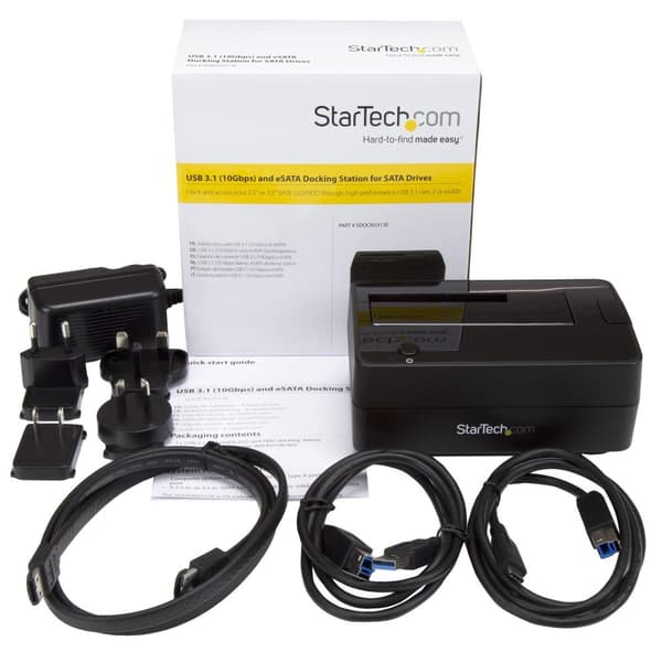 StarTech Disk -telakointiasema 2.5/3.5 SATA-asemille - USB 3.1 (USB-A, USB-C) tai eSATA