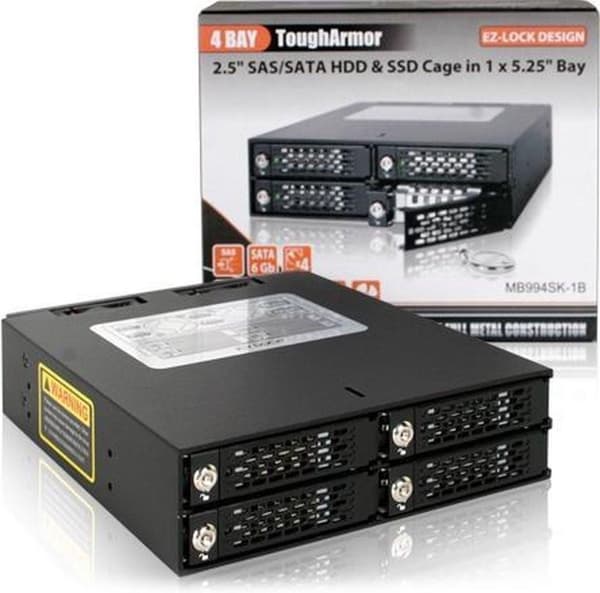 Icy Dock MB994SK-1B tallennusasemakotelo 2,5 tuuman HDD/SSD-kotelo Musta