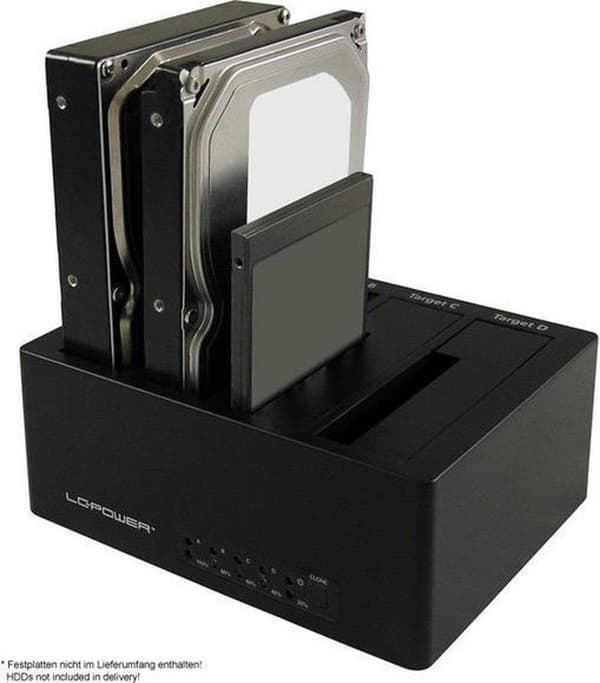 LC-Power LC-DOCK-U3-4B basstation för lagringsenheter USB 3.0 Typ-A Svart
