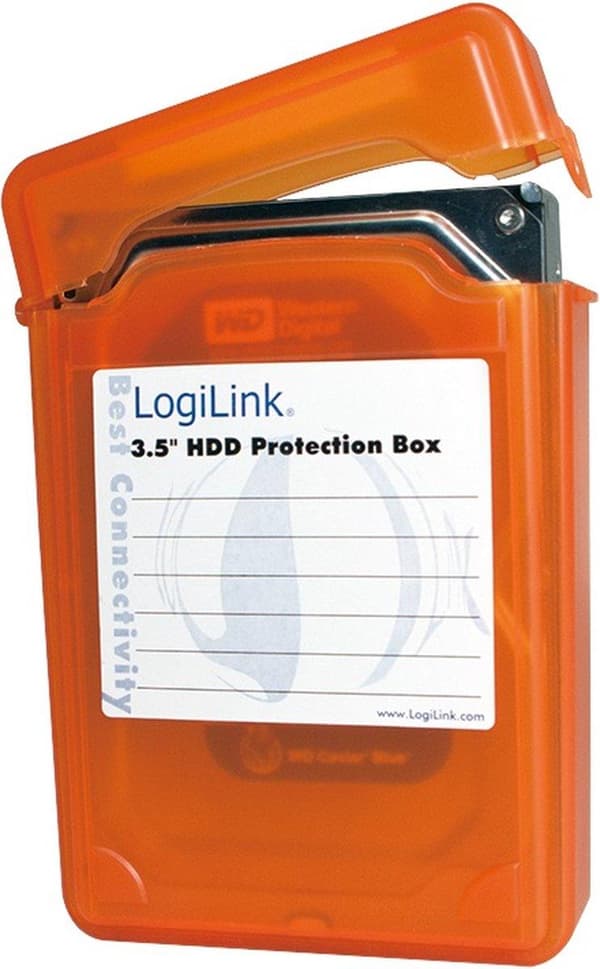 "LogiLink HDD Protection Box til 3,5" HDD'er, orange"